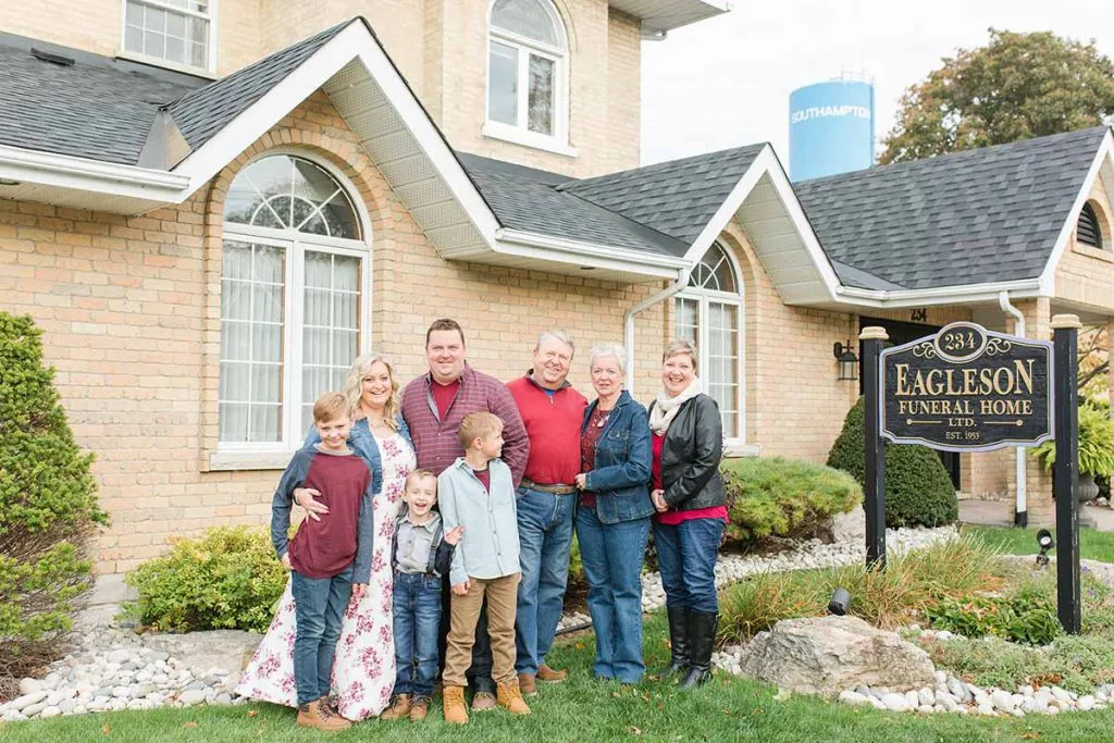The Eagleson family outside their Southampton home